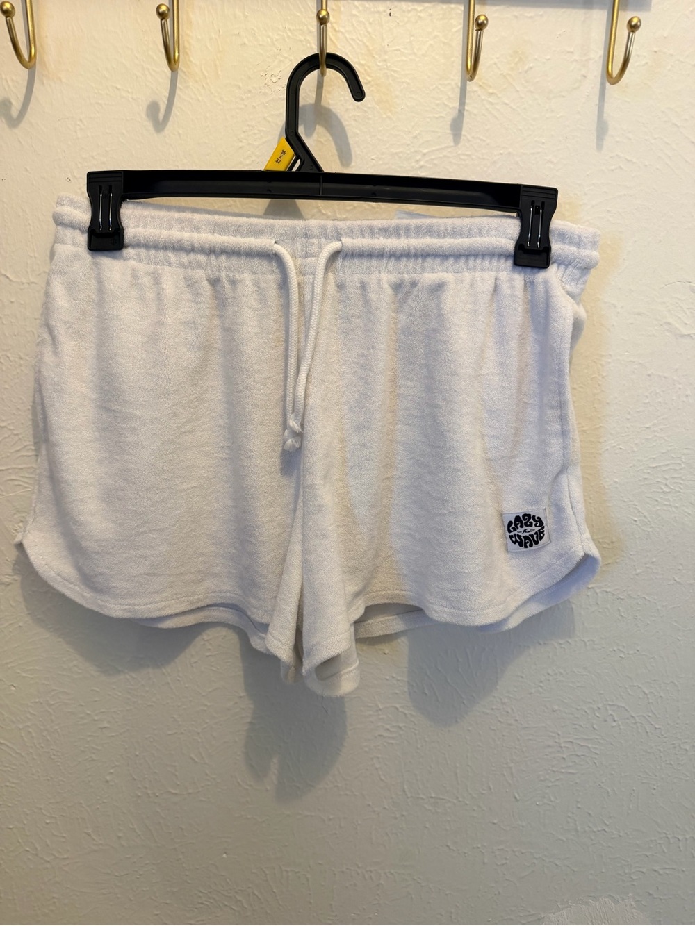 H&M Divided White Terry Athletic Drawstring Shorts